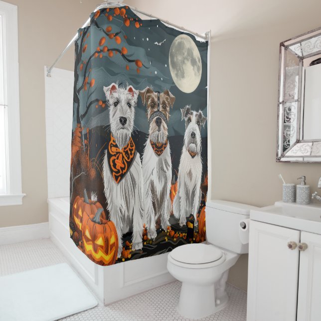 Cortina Para Box Wirefox Terrier Halloween Spooky (In Situ)