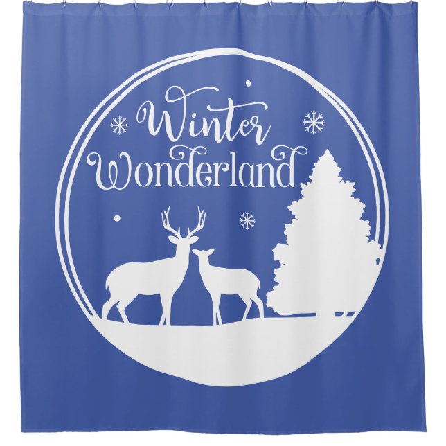 Cortina Para Box Wonderland Winter Scense com Deer (Frente)