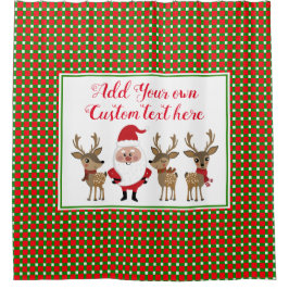 Cortina Para Box Xadrez de Natal Papai Noel Rena Tipografia Persona