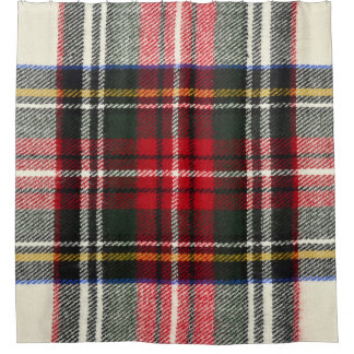 Cortina Para Box Xadrez de tartã escocesa vermelha e branca.