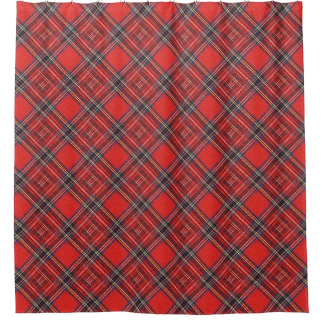 Cortina Para Box Xadrez de Tartan tecido vermelho real (Frente)