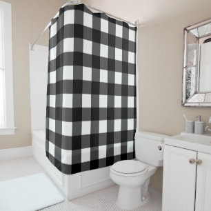 Cortina Para Box Xadrez Preto e Branco Gingham Xadrez Vichy