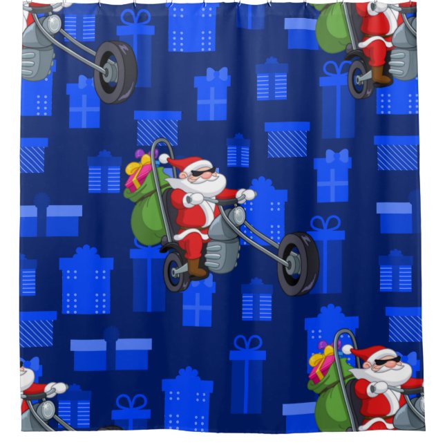 Cortina Para Box xmas biker santa claus (Frente)