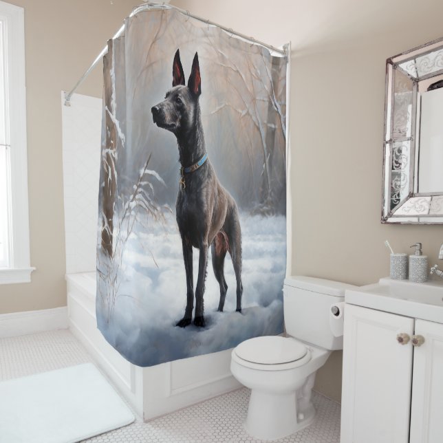 Cortina Para Box Xoloitzcuintli Deixe Nevar Natal (In Situ)