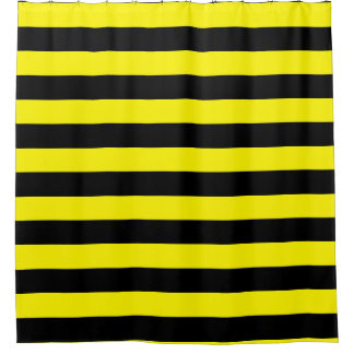 Cortina Para Box Yellow and Black Stripes