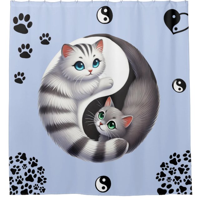 Cortina Para Box Yin Yang Cat Paws (Frente)