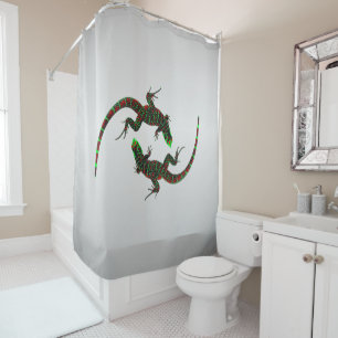 Cortina Para Box Yin Yang Lizards Silver