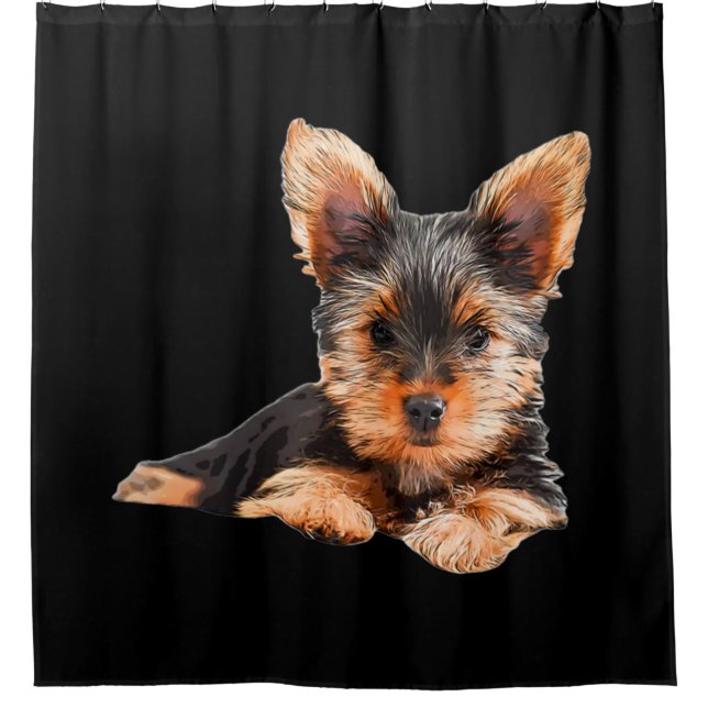 Cortina Para Box Yorkshire terrier Yorkie Puppy Dog (Frente)