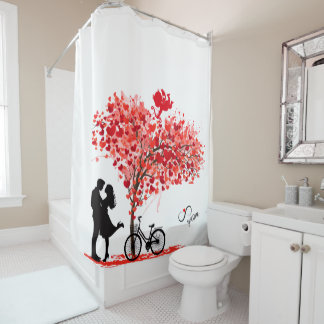 Cortina Para Box You and Me, and Cupid Shower Curtain