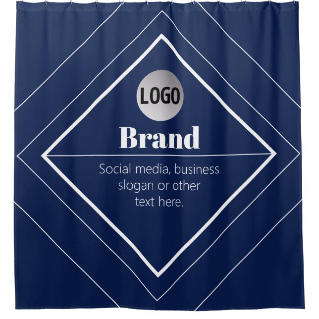 Cortina Para Box Your Logo & Customizable Modern Design | Navy Blue (Frente)