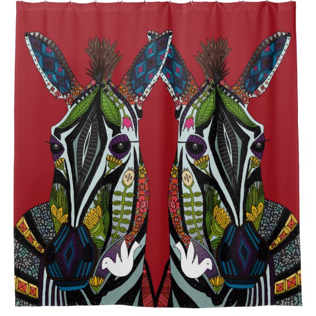 Cortina Para Box zebra amor vermelho (Frente)