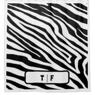 Cortina Para Box Zebra Stripe Impressão da pele Monograma inicial