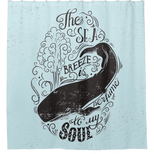 Cortina Para Chuveiro A brisa de mar é perfume (Frente)