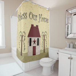 Cortina Para Chuveiro Abençoe nossa cortina de Chá doméstico