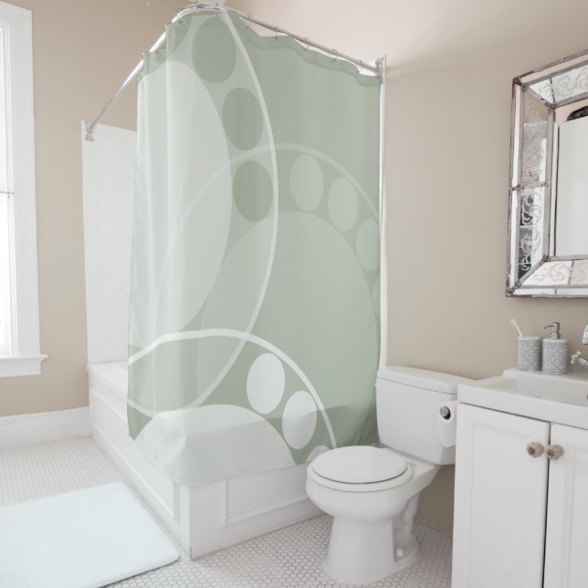 Cortina Para Chuveiro Abstrato Fern Frond - Neutro - Cortina do Chá (In Situ)