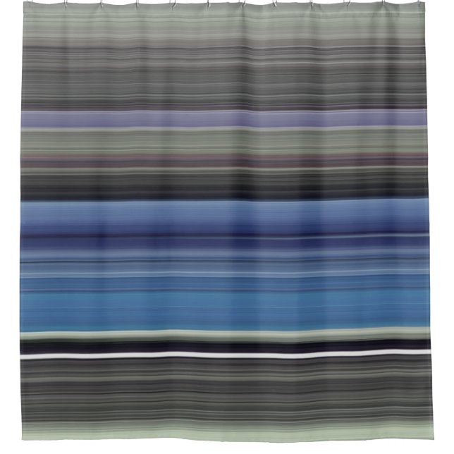 Cortina Para Chuveiro Abstrato nº 1: Azul e cinza (Frente)