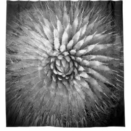 Cortina Para Chuveiro Agave Abstrato preto e Chá branco