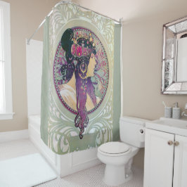 Cortina Para Chuveiro Alphonse Mucha,Donna,art nouveau,vintage,elegante