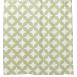 Cortina Para Chuveiro Argila e design branco do teste padrão de