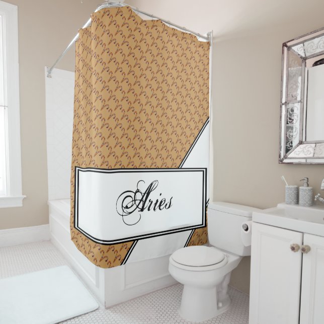 Cortina Para Chuveiro Aries Zodiac - Símbolo Elemento de Kenneth Yoncich (In Situ)