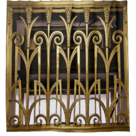 Cortina Para Chuveiro Art Deco Dourado