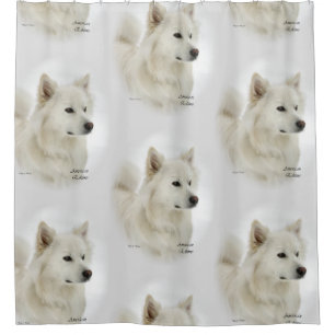Cortina Para Chuveiro Arte de Cão Eskimo Americana