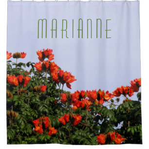 Cortina Para Chuveiro Árvore de tulipa africana botânica