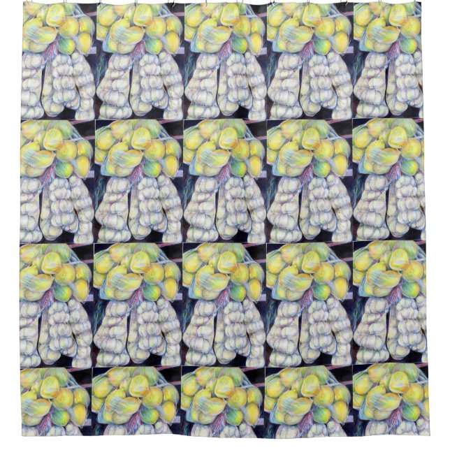 Cortina Para Chuveiro As Maravilhas dos Mercados Molhados, Singapura (Frente)