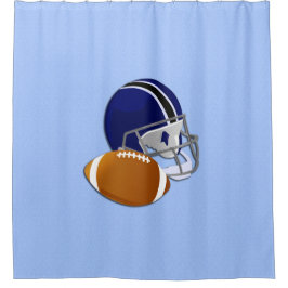 Cortina Para Chuveiro Azul de futebol