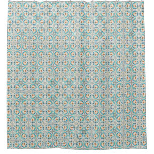 Cortina Para Chuveiro Azul dos azulejos & oxidação marroquina & banho