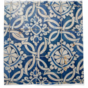 Cortina Para Chuveiro Azulejo do português do vintage