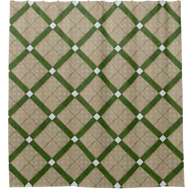 Cortina Para Chuveiro Azulejos de betão cerâmico para diagnóstico medite (Frente)