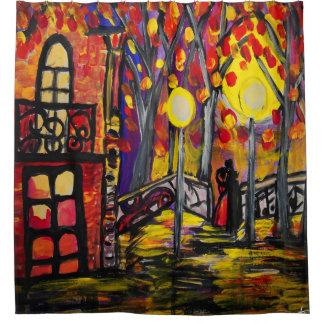 Cortina Para Chuveiro Balcão na cortina de chá da noite