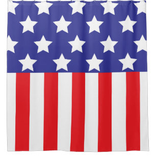 Cortina Para Chuveiro Bandeira Americana
