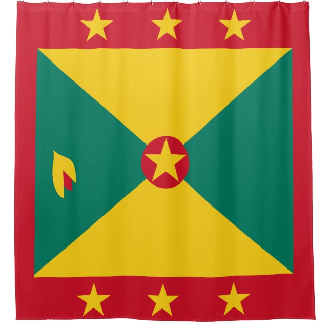 Cortina Para Chuveiro Bandeira de Grenada (Frente)