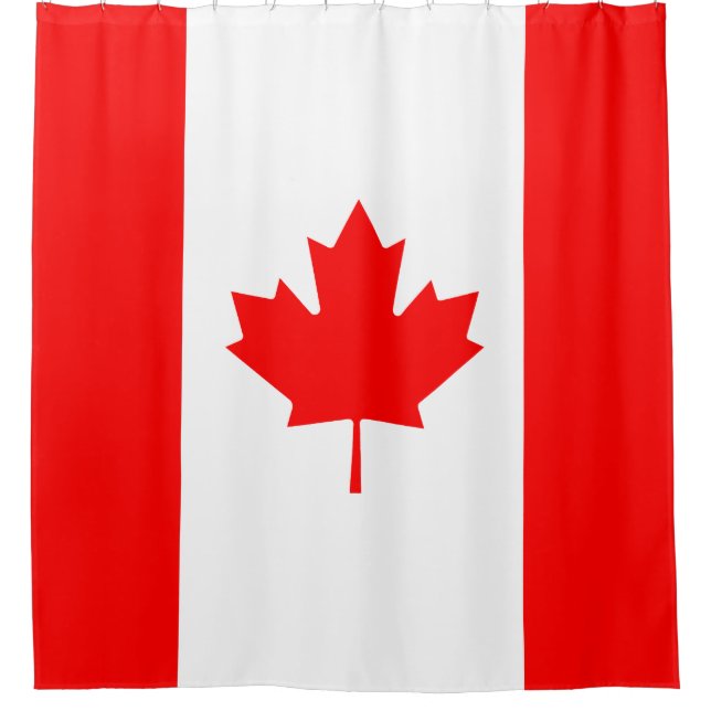 Cortina Para Chuveiro Bandeira do Canadá (Frente)