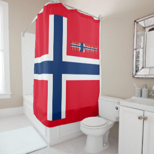 Cortina Para Chuveiro Bandeira norueguesa