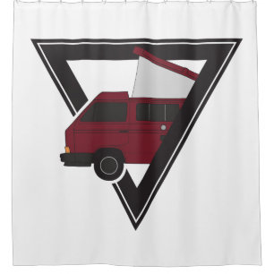 Cortina Para Chuveiro barramento triangular maroon