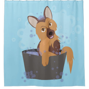 Cortina Para Chuveiro Bath Time Puppy