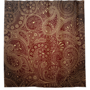 Cortina Para Chuveiro Bohemian bonito colorido retro de Boho