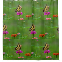 Cortina Para Chuveiro Borboleta No Jardim