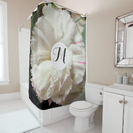 Cortina Para Chuveiro Brancos de Náusea de Cor Boca Floral