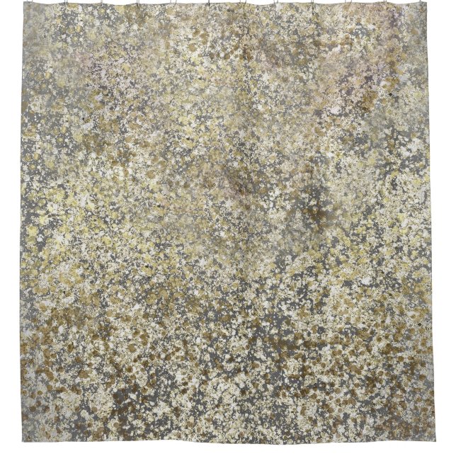 Cortina Para Chuveiro Brilho Dourado Rachado Moderno Glamour Chique Bril (Frente)