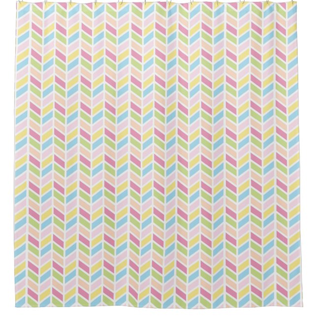 Cortina Para Chuveiro Brincadeira Brilhante Cheery Herringbone Pattern D (Frente)