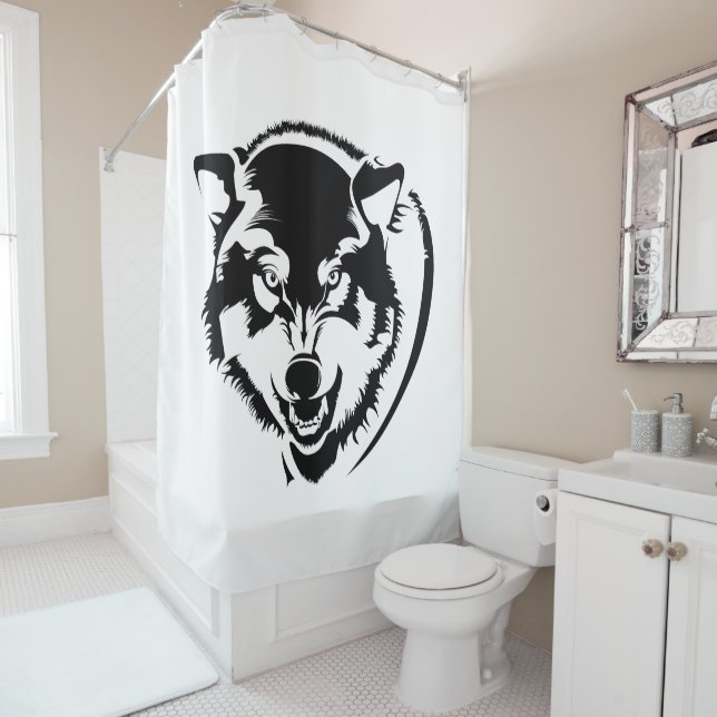 Cortina Para Chuveiro Cabeça de um Lobo (In Situ)