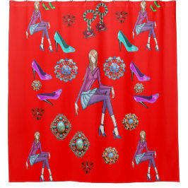 Cortina Para Chuveiro Calçado da cortina do chá