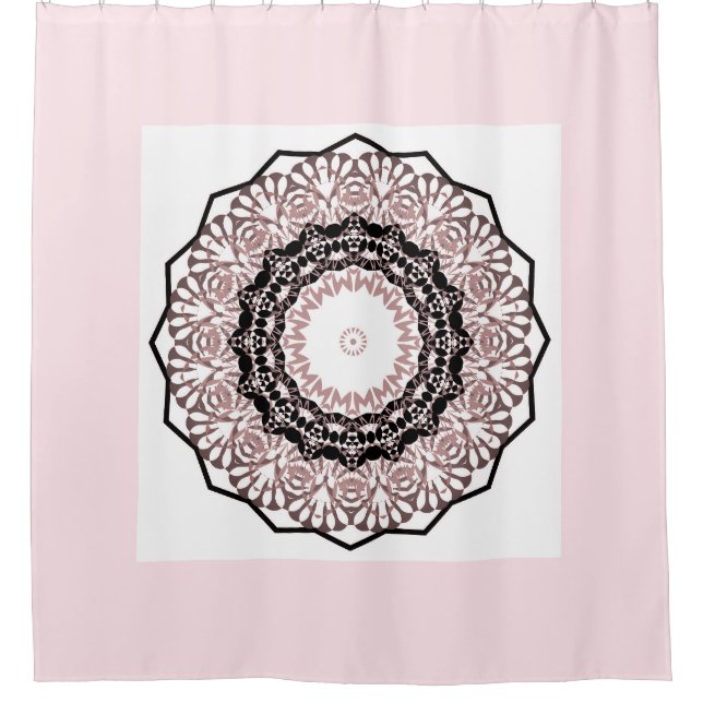 Cortina Para Chuveiro Caleidoscópio, mandala (Frente)