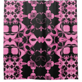 Cortina Para Chuveiro Caleidoscópio Rosa c/ Preto