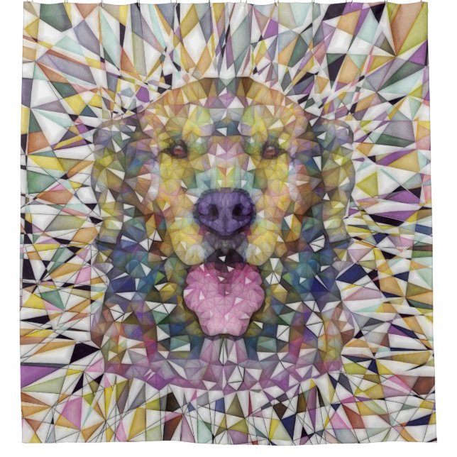 Cortina Para Chuveiro cão do arco-íris (Frente)