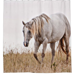 Cortina Para Chuveiro cavalo branco